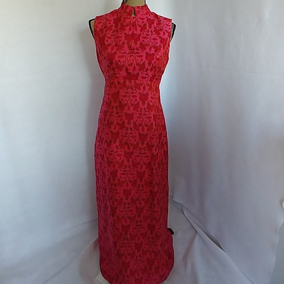 Vintage Dresses & Skirts - Vintage Mandarin Collar / Asian Style Gown Dress
